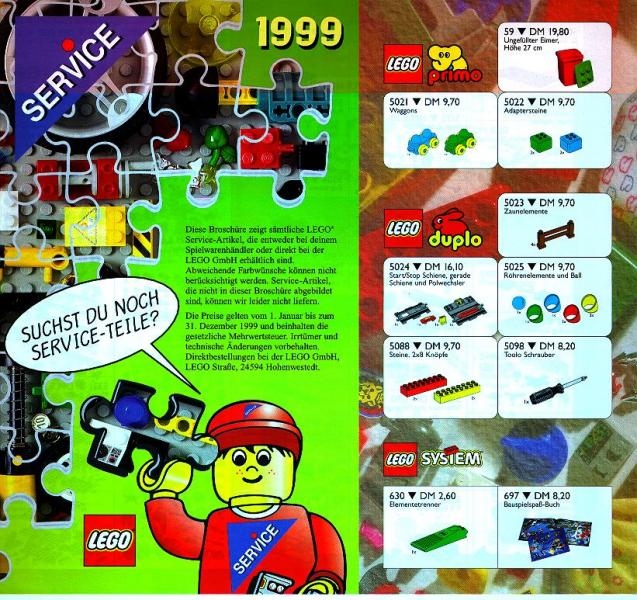 1999 LEGO Catalog 10 DE Instructions et catalogues LEGO bibliothèque